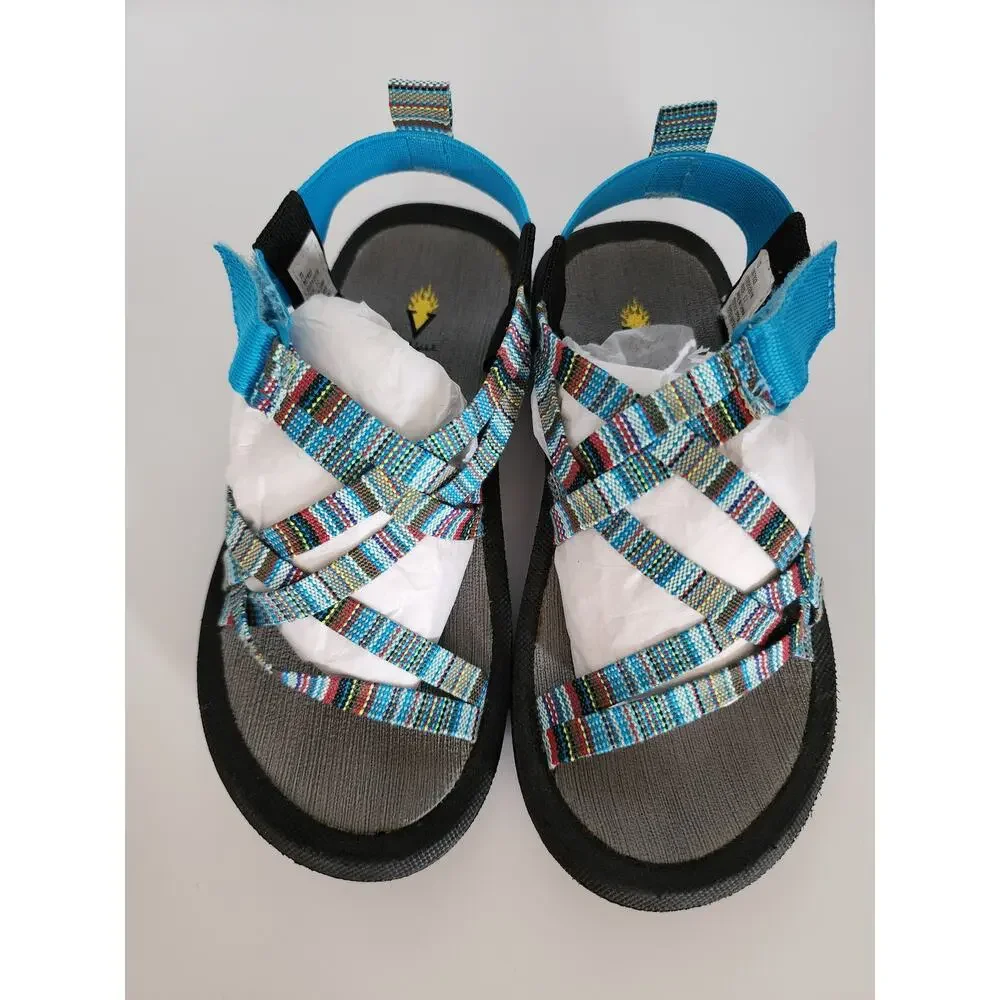 Volatile Kids Size 12 Turquoise Doodlebug Strappy Adjustable Sandals Outdoor